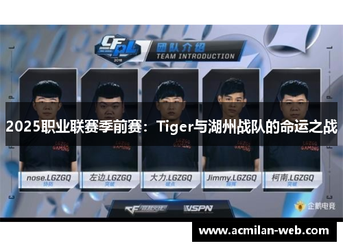 2025职业联赛季前赛：Tiger与湖州战队的命运之战